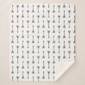 Moderne schwarze Pfeile und Weiß Sherpadecke (Vorderseite)