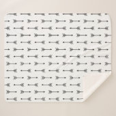 Moderne schwarze Pfeile und Weiß Sherpadecke (Vorderseite (Horizontal))