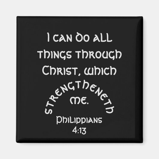 Moderne schwarze Philippinen 4 Bibelverse Magnet (Vorne)