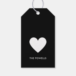 Moderne schwarze Preppy-Streifen Personalisiert Geschenkanhänger