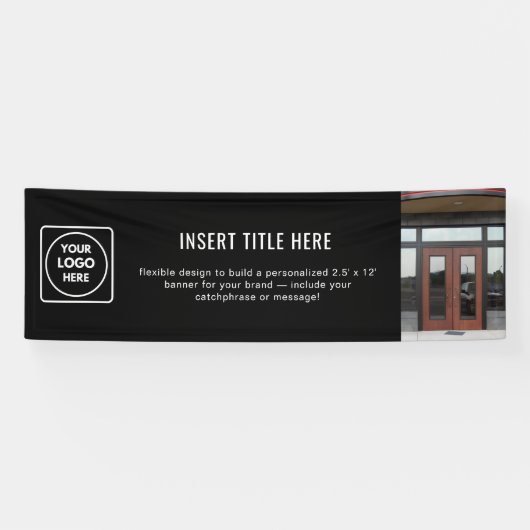 Moderne schwarze professionelle Geschäftslogoverka Banner (Horizontal)