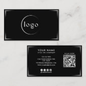 Moderne schwarze professionelle Visitenkarte & QR- (Vorne/Hinten)