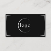 Moderne schwarze professionelle Visitenkarte & QR- (Vorderseite)