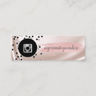Moderne schwarze, Punkte, silberne Instagram, Pins Mini Visitenkarte