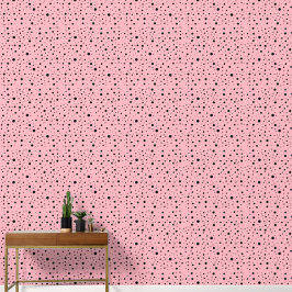 Moderne schwarze Punkte - Trendy Light Pink Tapete