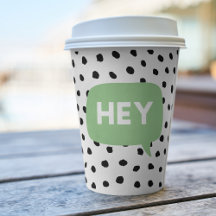 Moderne schwarze Punkte und grüne Blase sprechen m