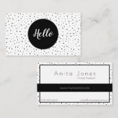 Moderne schwarze Punkte Visitenkarte (Vorne/Hinten)