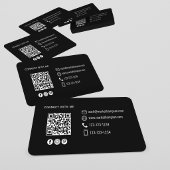Moderne schwarze QR-Code-Foto-Kontaktkarte Visitenkarte
