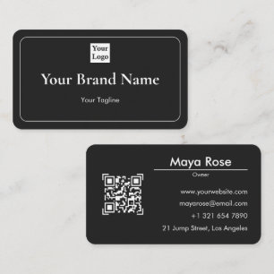 Moderne schwarze QR-Code-Visitenkarte mit individu Visitenkarte