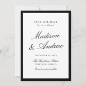 Moderne Schwarze Rand Foto Hochzeit Save The Date (Vorderseite)