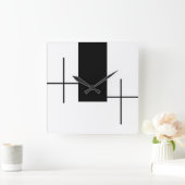 Moderne schwarze rechteckige Box Quadratische Wanduhr (Zuhause)