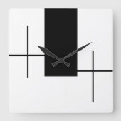 Moderne schwarze rechteckige Box Quadratische Wanduhr (Vorderseite)