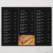 Moderne schwarze Restaurant-Foto-Abholmenü-Design (Rückseite)