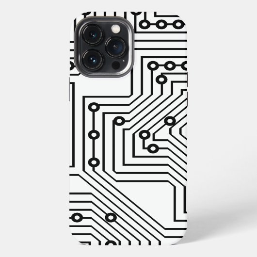 Moderne schwarze Retro-Computer-Schaltkreisplatine iPhone Hülle (Rückseite)