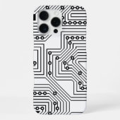 Moderne schwarze Retro-Computer-Schaltplatine Must iPhone Hülle (Rückseite)