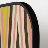 Moderne schwarze rosa Chevron-Muster Pickleball Schläger (Linke Seite)