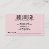 Moderne schwarze rosa terminkarte (Rückseite)