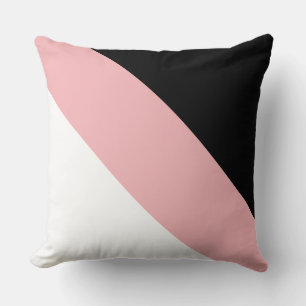 Moderne schwarze, rosa und weiße diagonal gestreif kissen