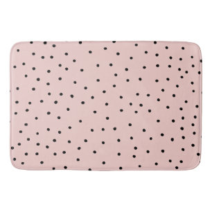 Moderne schwarze rosa Wasserfarbe süße Tupfen Badematte