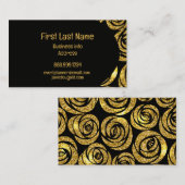 Moderne Schwarze Rose Elegant Visitenkarte (Vorne/Hinten)