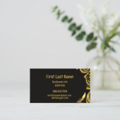 Moderne Schwarze Rose Elegant Visitenkarte (Stehend Vorderseite)