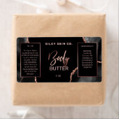 Moderne schwarze Rose Gold Body Butter Labels (Insitu)