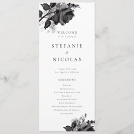 Moderne Schwarze Rose Hochzeitsfeier Programm
