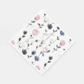 Moderne schwarze Rose Serviette (Ecke)