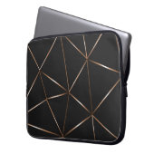 Moderne schwarze Rossold-Polygonal-Formen Textur Laptopschutzhülle (Vorderseite Links)