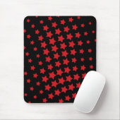 Moderne, schwarze, rote, abstrakte Sterne Mousepad (Mit Mouse)