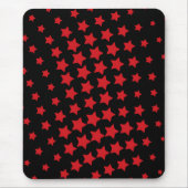Moderne, schwarze, rote, abstrakte Sterne Mousepad (Vorne)