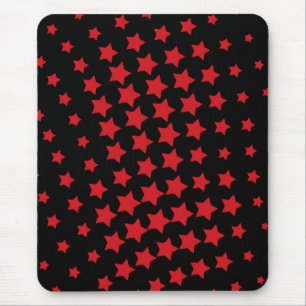 Moderne, schwarze, rote, abstrakte Sterne Mousepad
