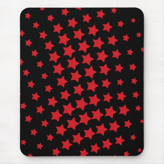 Moderne, schwarze, rote, abstrakte Sterne Mousepad (Vorne)