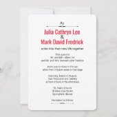 Moderne schwarze rote Drache-Phoenix chinesische Einladung (Rückseite)