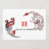 Moderne Schwarze Rote Drachen-Phoenix-Chinesische