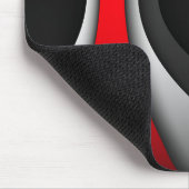 Moderne, schwarze, rote, graue, weiße, abstrakte mousepad (Ecke)