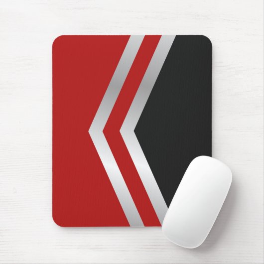 Moderne, schwarze, rote, graue, weiße, abstrakte mousepad (Mit Mouse)