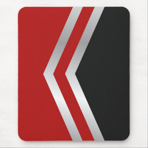 Moderne, schwarze, rote, graue, weiße, abstrakte mousepad