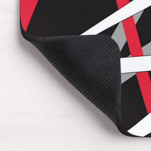Moderne, schwarze, rote, graue, weiße, abstrakte mousepad (Ecke)