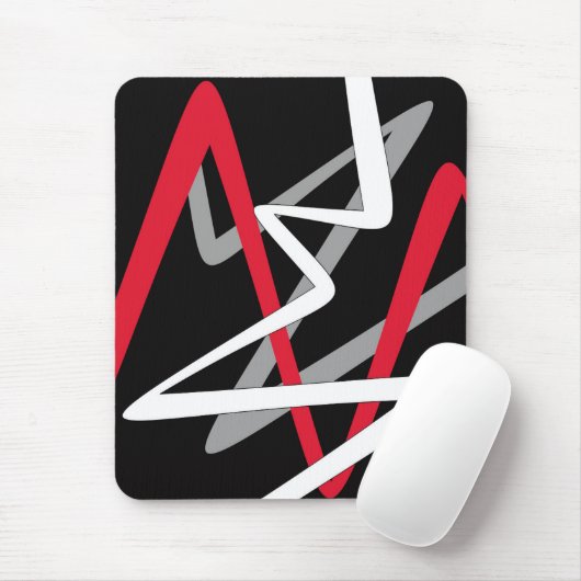 Moderne, schwarze, rote, graue, weiße, abstrakte mousepad (Mit Mouse)