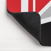 Moderne, schwarze, rote, graue, weiße, abstrakte mousepad (Ecke)