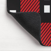 Moderne, schwarze, rote, weiße, abstrakte mousepad (Ecke)