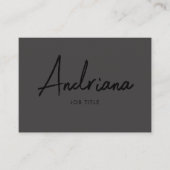Moderne schwarze rustikale Script Social Media Visitenkarte (Vorderseite)