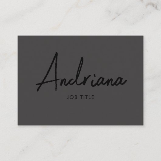 Moderne schwarze rustikale Script Social Media Visitenkarte (Vorderseite)