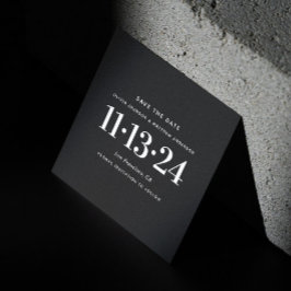Moderne schwarze, saubere, einfache minimalistisch save the date