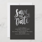 Moderne Schwarze Save the Date Einladung (Vorderseite)