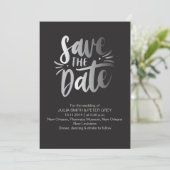 Moderne Schwarze Save the Date Einladung (Stehend Vorderseite)