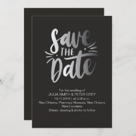 Moderne Schwarze Save the Date Einladung