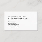 Moderne schwarze Scheren Haarstylistin Visitenkarte (Rückseite)