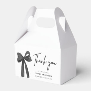 Moderne schwarze Schleife Coquette Danke Abschluss Geschenkschachtel